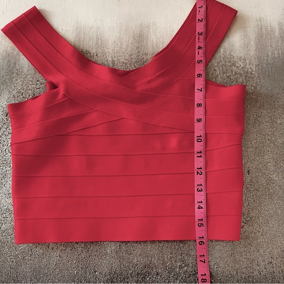 Guess Raspberry Red Bandage Crop Top - Picture 10 of 11